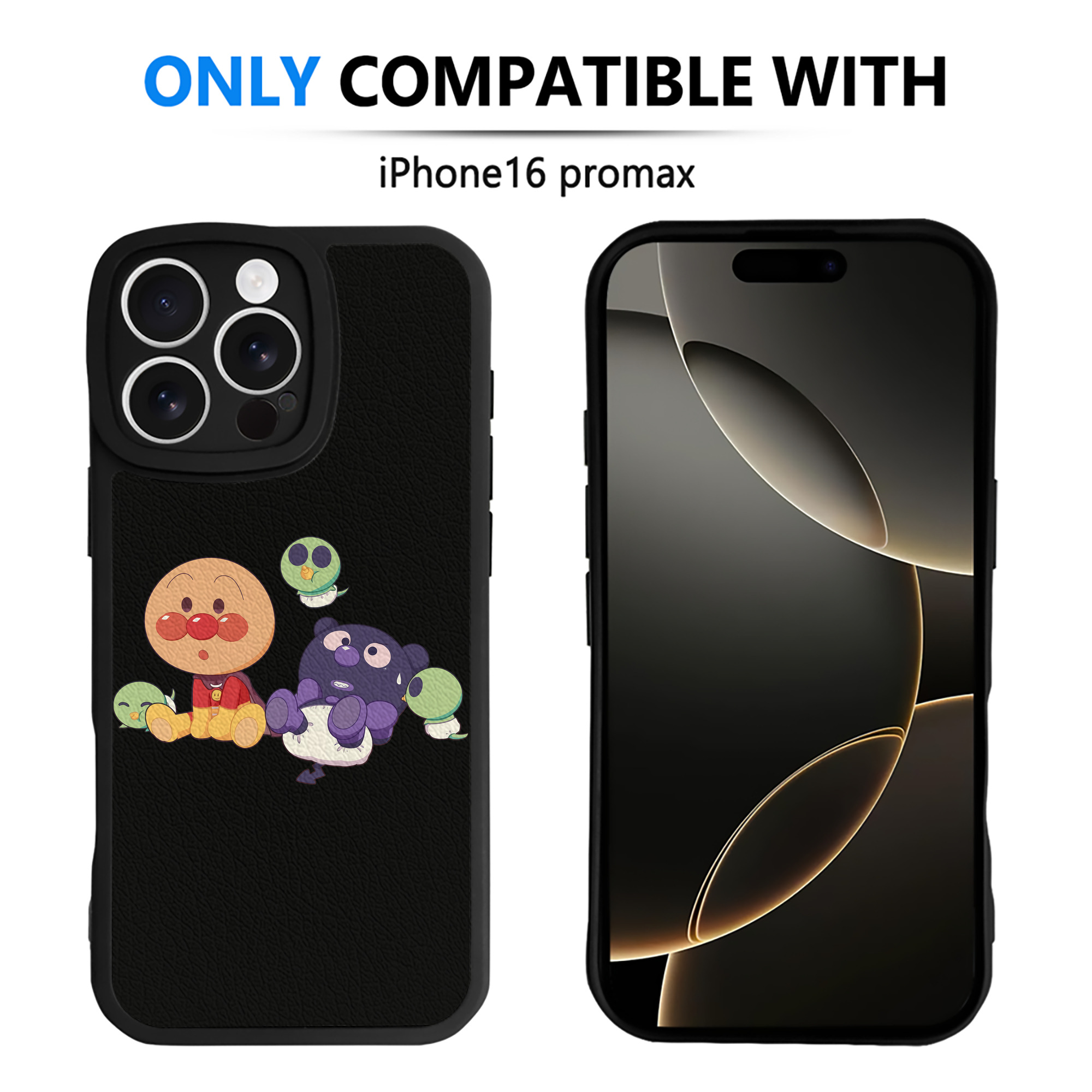 （画像用） アンパンマン Anpanman 【iPhone 16シリーズ対応】シリコンスマホケース（レザー調） 材質：シリコン